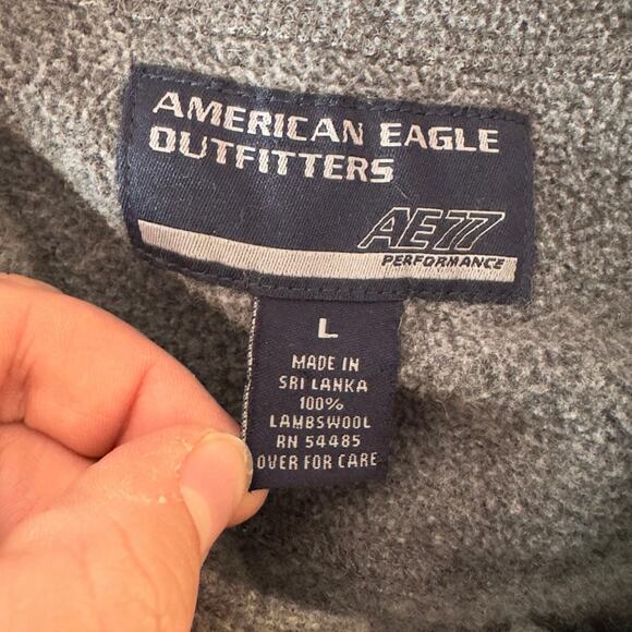 American Eagle AE77 Performance Men’s 1/4 Zip 100% Lambswool Sweater Size L - Picture 7 of 8